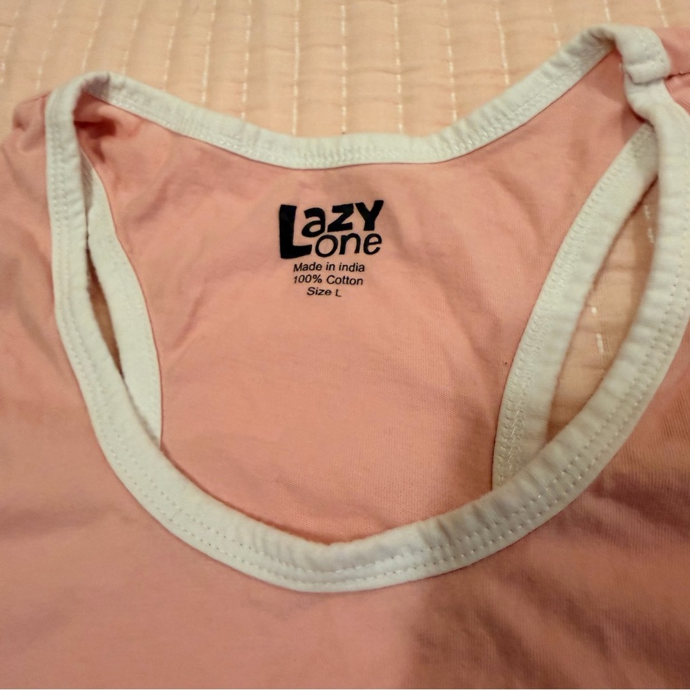 Lazy One Llama PJs tank and shorts, L top, XL bottom - Picture 3 of 7